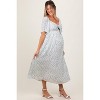 Pinkblush Blue Floral Front Tie Maternity Midi Dress - 3 of 4