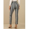 Allegra K Women's Plaid Tartan High Waisted Button Casual Pants - 4 of 4