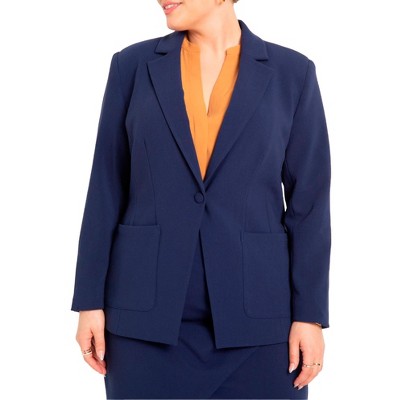 ELOQUII Women's Plus Size The 365 Suit Patch Pocket Blazer