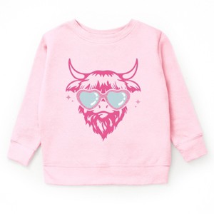 Cow Heart Glasses Glitter - Youth Graphic Sweatshirt - 1 of 4