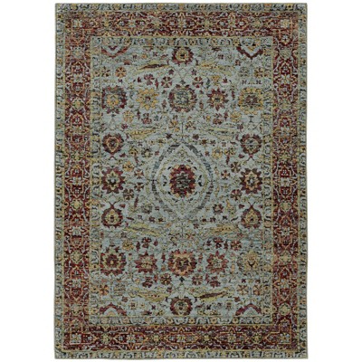 Oriental Weavers Andorra 7155A Blue/ Red Indoor Area Rug - 5'3" x 7'3"