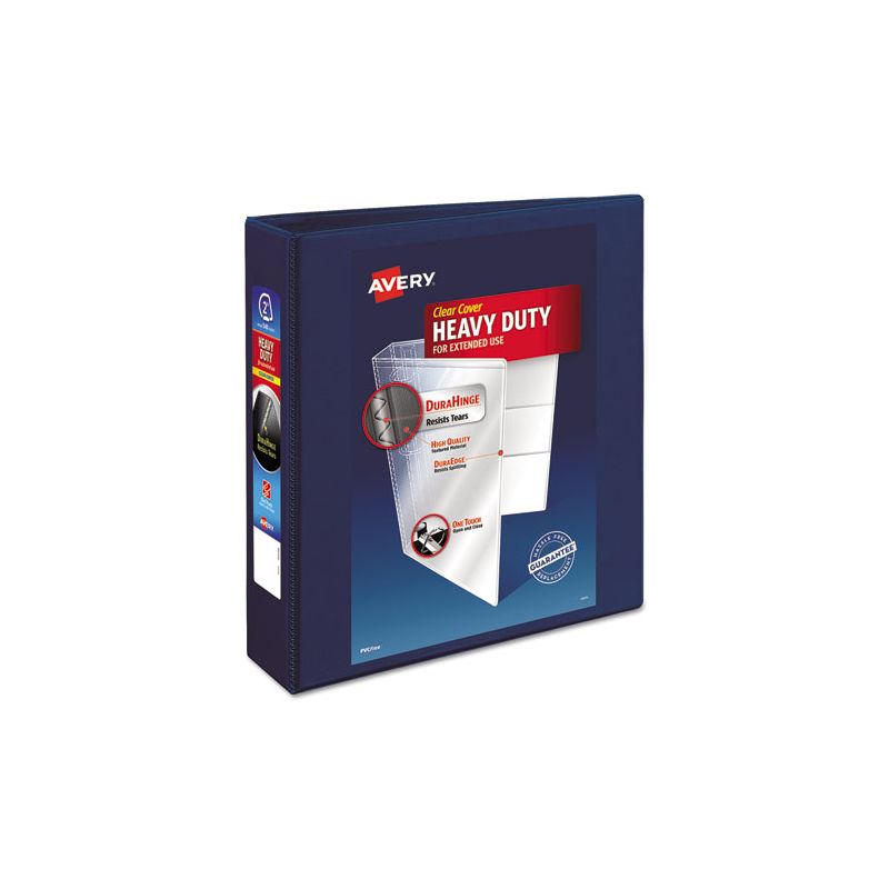 Avery Heavy-Duty View Binder with DuraHinge and One Touch EZD Rings, 3 Rings, 2" Capacity, 11 x 8.5, Navy Blue, 1 of 8