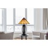 Cal Lighting BO-3106TB 60W X 2 Metal and Resin Tiffany Table Lamp with Pull Chains, Oak - 4 of 4