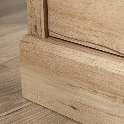 Prime Oak Double Dresser with Black Hardware and Deep Drawers