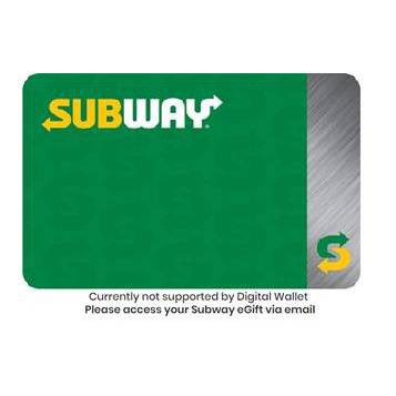 Subway Five Restaurant $15 E-Gift Cards ($75 Value)