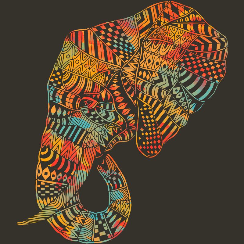 Junior's Design By Humans Elephant (Majestic) By kase T-Shirt, 2 of 4