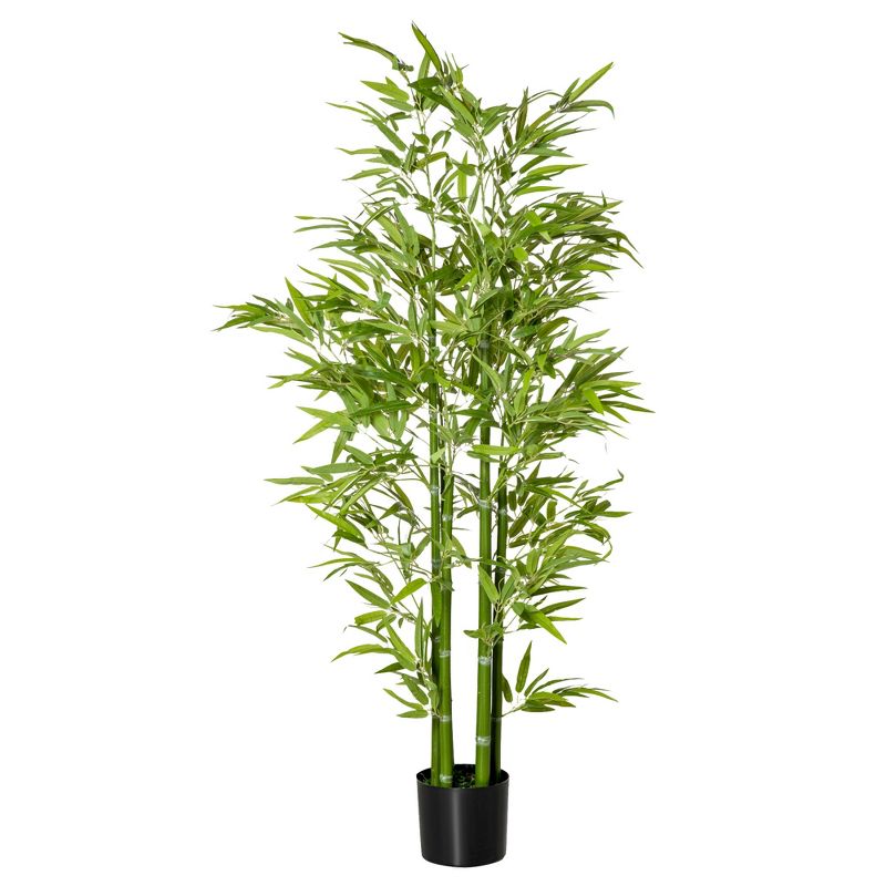 HOMCOM 5FT Artificial Bamboo Tree, Faux Decorative Plant in Nursery Pot for Indoor or Outdoor Décor, 4 of 7