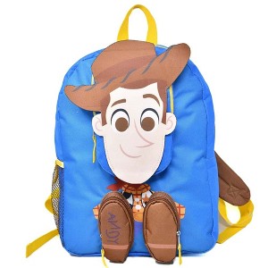 Mochila infantil de nylon 3D de Woody de Toy Story de Disney, mochila escolar de 16 pulgadas para niños de 3+ años