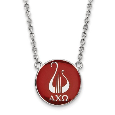 Black Bow Jewelry Sterling Silver Alpha Chi Omega Greek Life Necklace 18 Inch