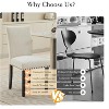 Dining Chairs Set of 2 Upholstered Parsons Diner Room Chair Sets Fabric Kitchen Chairs With Nailhead Trim/ Wood Legs and Padded Cusion - 4 of 4