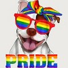Adult Design By Humans Pit Bull Rainbow Pride Dog By Luckyst T-Shirt - 2 of 2