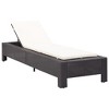 vidaXL Luxury Black Poly Rattan Sunbed with Cream White Cushion - Adjustable Reclining Lounger - Ideal for Poolside, Patio, Balcony & Camping - 2 of 4