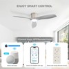 Sofucor Nickel 52 Inch Flush Mount Ceiling Fans with Lights Modern Flush Mount Ceiling Fan High CFM Dimmable LED Reversible DC for Bedroom Living Room - 2 of 4