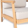 Patio Acacia Wood Club Chair with Water-resistant Cushion, Teak + Beige (1 PC ) - 2 of 4