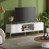 TV Stand Modern Entertainment Center with Open Shelf and 2 Cabinets for Bedroom and Living Room - 2 of 4