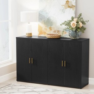 Brafab94" Fluted Sideboard Buffet Cabinet with Storage, Credenza Storage Cabinet for Living Room - 1 of 4