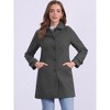 Allegra K Women's Winter Outerwear Peter Pan Collar Mid-thigh A-line Single Breasted Coat - 2 of 4