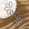 SOHI Women's Metallic Silver The Semi-Flora Drop Earrings - 2 of 4