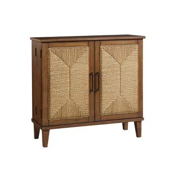 LIVN CO. Handcrafted Seagrass 2-Door Accent Chest