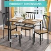 Garvee 5 Piece Dining Table Set for 4, Metal and Wood Rectangular Dining Room Table Set for Kitchen, Dining Room, Dinette, Rustic Brown - 4 of 4