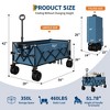 350L Large Capacity Collapsible Wagon Cart Foldable, 460 lbs Load All Terrain Utility Wagon with Cup Holders - 2 of 4