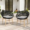 Christopher Knight Home Cliff Papasan-Style Rattan & Iron Patio Dining Chair with Faux Wood Finish (Set of 2) - 2 of 4