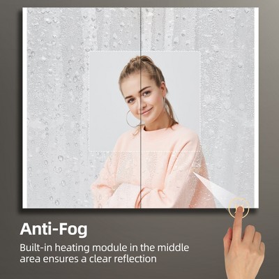 36'' x 36'' Silver Aluminum LED Medicine Cabinet with Mirror