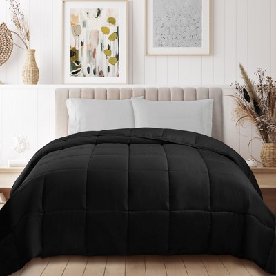 Twin Black Reversible Down Alternative Microfiber Comforter