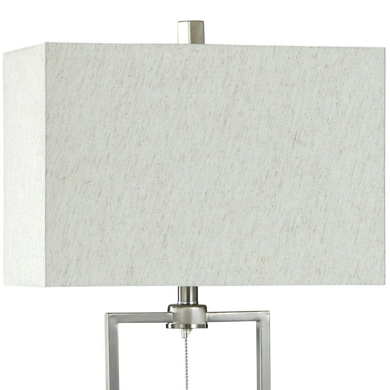 Brushed Steel Two-Tone Open Design Base Table Lamp - StyleCraft, 3 of 5