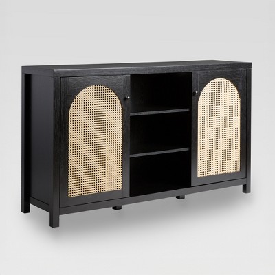 Saracina Home 58" Arched Rattan Door Sideboard