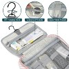 Hanging Toiletry Bag Travel Bag Women Men, Foldable Cosmetic Organizer, Roll up Makeup Bag, Water Resistant Accessories Toiletries (Pink Stripe) - 3 of 4