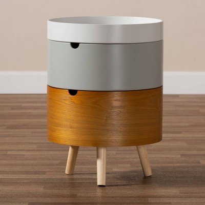 Elison Mid-Century Modern Multi-Color Stackable Wood Nightstand