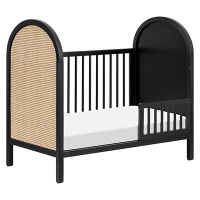 Bondi Black and Natural Cane 3-in-1 Convertible Crib
