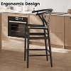 Wooakway 17.5" 20" 39.4" Fully Assembled Wishbone Barstool, Weave Counter Height Bar Stool for Kitchen Island - 3 of 4