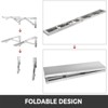 Munora 96" x 12" Stainless Steel Folding Concession Shelf - Heavy Duty Serving Shelf for Food Stands with 66 lb Capacity - 2 of 4
