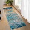 Abstract Machine Washable Rug with Rubber Backing for Living Room Stain Resistant Accent Rug Low Pile Ultra Soft Non Slip Rug - 2 of 4