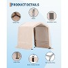 Acekool 7x12FT Outdoor Portable Storage Shed, Roll-Up Door, Heavy-Duty Waterproof PE Tarp, UV-Resistant Shelter for Tools, Garden, Motorcycles, Gray - 4 of 4
