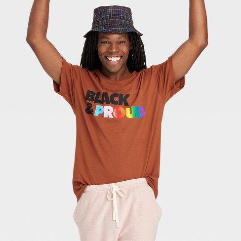 Pride Adult Black and Proud Short Sleeve T-Shirt - Brown - image 1 of 3