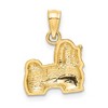 Black Bow Jewelry 14k Yellow Gold Small Satin and Diamond Cut Shih Tzu Pendant - 3 of 4