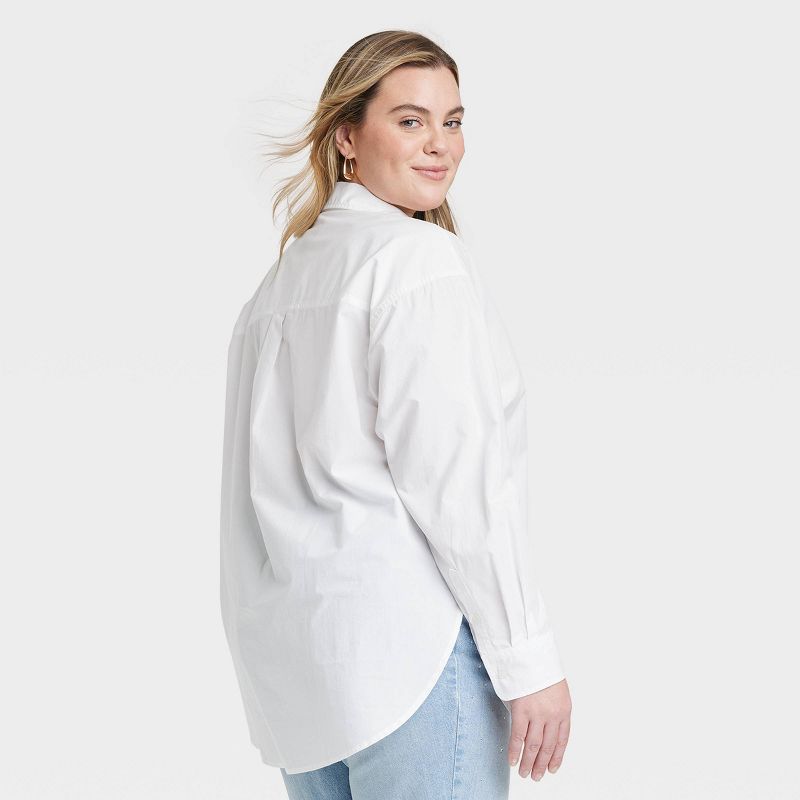 Women's Oversized Long Sleeve Collared Button-Down Shirt - Universal Thread™, 3 of 11