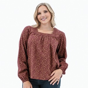 Old Ranch Brands Women's Floral Meadowlark Top - 1 of 4