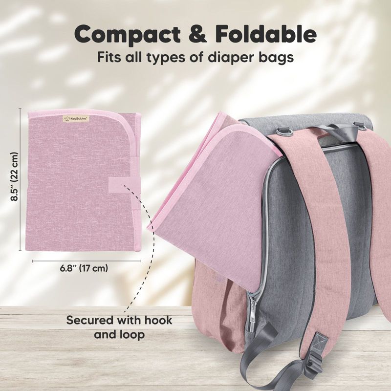 KeaBabies Swift Diaper Changing Pad, Portable Waterproof Diaper Changing Pad for Baby, Travel Changing Pad for Diaper Bag, 3 of 11