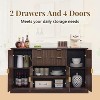 SinCiDo Farmhouse 58"wide Buffet Cabinet w/ Storage Trough,Adjustable Shelves,w/ 2 Drawers & 4 Doors,Kitchen Bar & Living Room Coffee Bar - 3 of 4