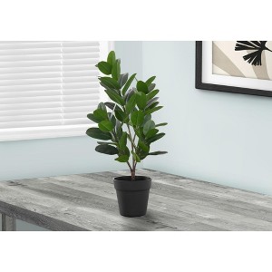 Monarch Specialties Artificial Plant 28 inch Tall Garcinia Tree Indoor Faux Fake Floor Greenery Potted Real Touch Decorative Green Leaves Black Pot - 1 of 4