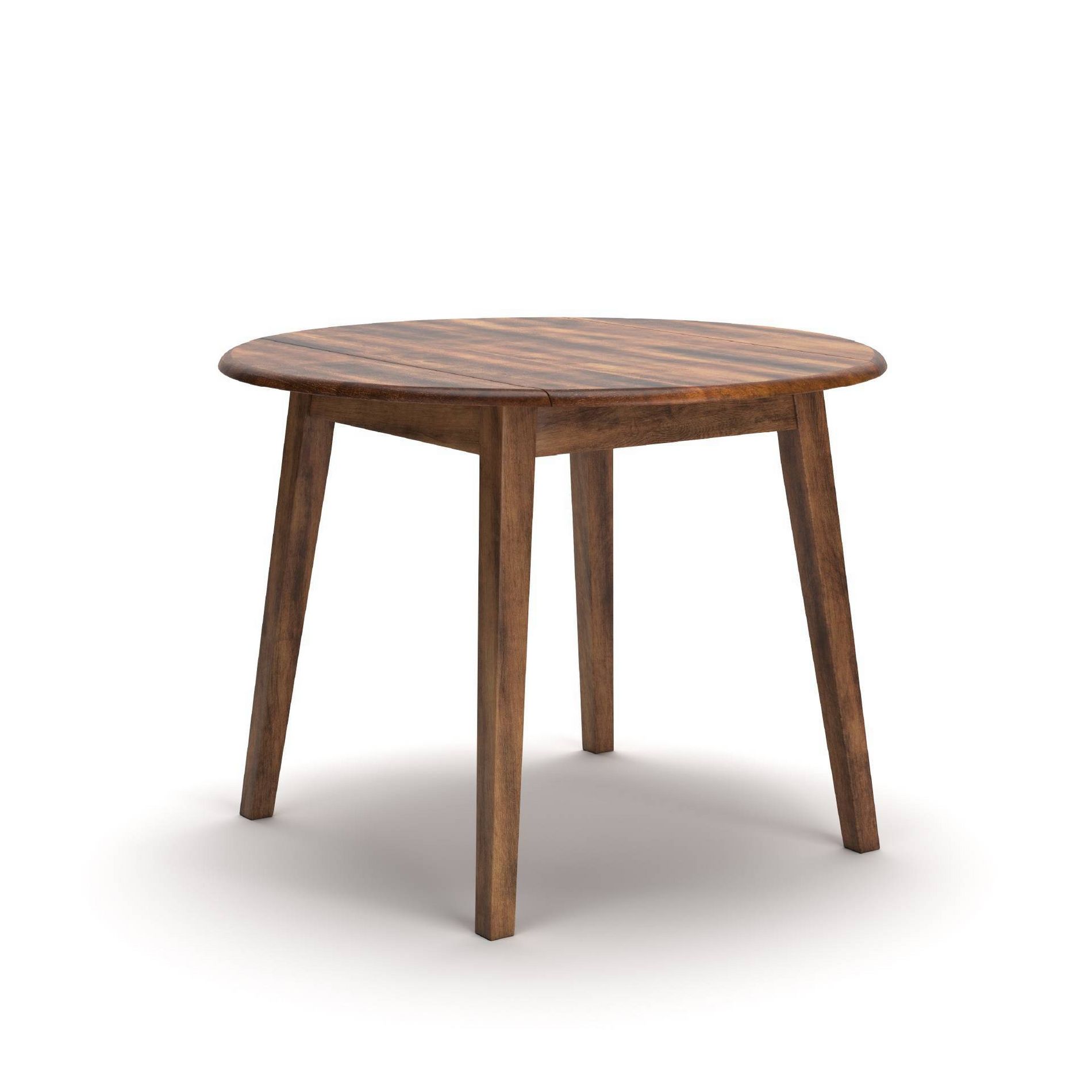 Ashley Berringer Drop Leaf Dining Table Rustic Brown: Extendable, Mid-Century Modern, Seats 4, Wood Frame