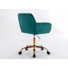 TiramisuBest Dark Green Velvet Faux Fur Makeup Vanity Swivel Chair for Bedroom - 4 of 4