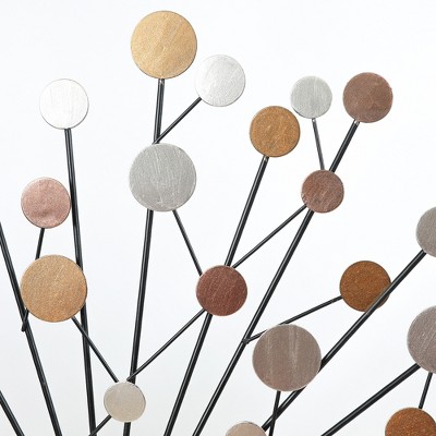 Mid-Century Modern Multicolor Iron Starburst Wall Sculpture