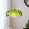 Dewdrop Vintage Pendant Lights, Natural Brass & Light Green Glass, For Kitchen Island - 3 of 4