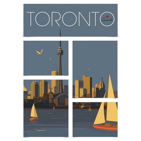 Americanflat Toronto Canada Sailboats 5 Piece Grid Poster Wall Art ...