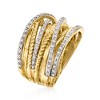 Ross-Simons 0.25 ct. t.w. Diamond Highway Ring in 18kt Yellow Gold Over Sterling Silver - 3 of 4